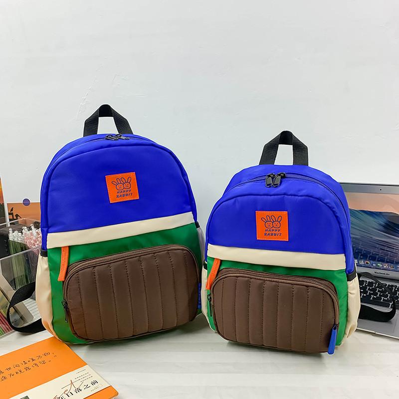 Versatile Unisex Colorblock Toddler Backpack Stylish Lightweight Canvas Design