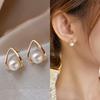 Korean Style 18K Gold-Plated Freshwater Pearl Stud Earrings - Cold Style Niche Design Jewelry