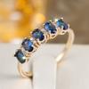 Exquisite Oval Blue Zircon Finger Rings for Women Luxurious Gold Color Wedding Party Ring Jewelry Gift