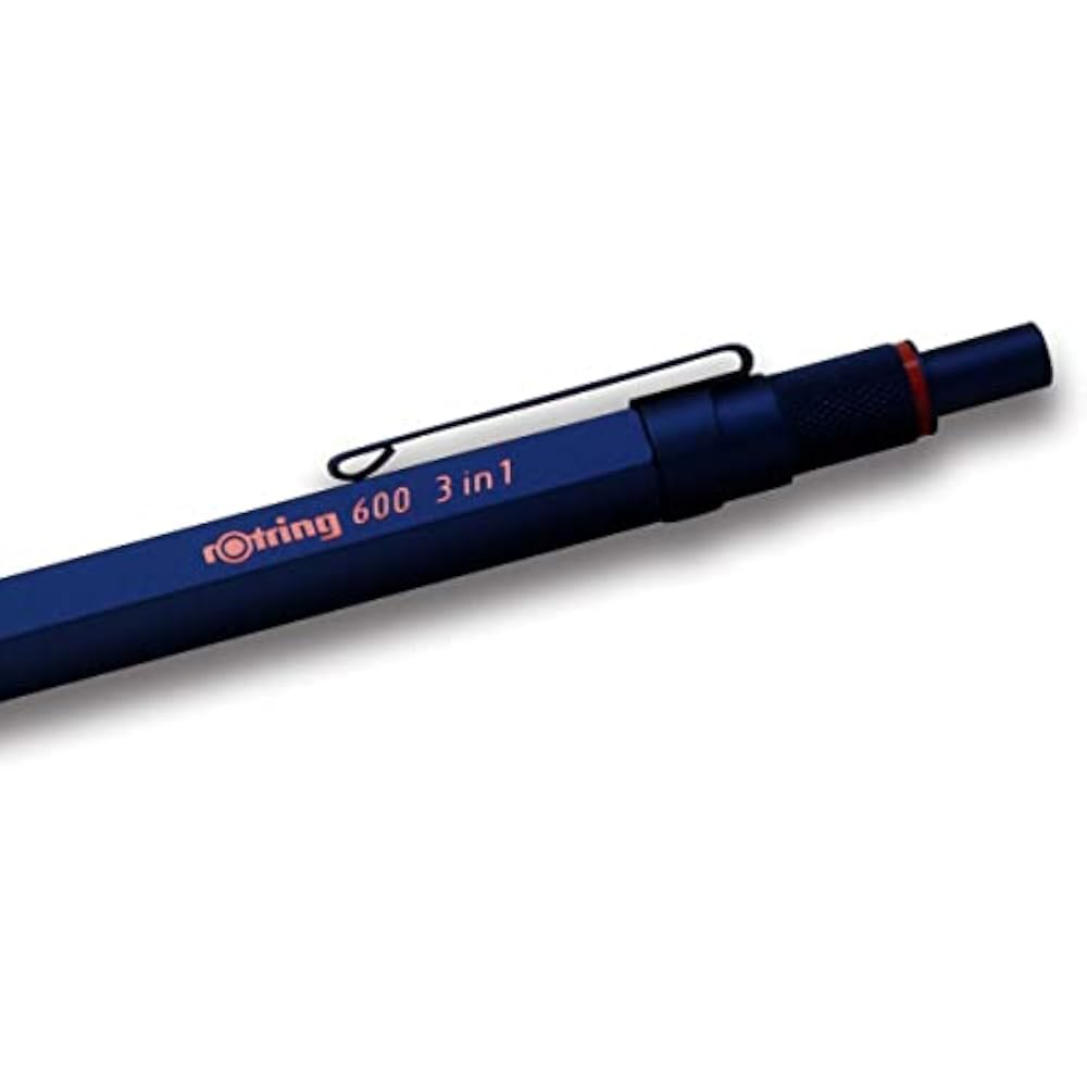 RotRing Rotling Multifunction Pen 600 Iron Blue 3 in 1 Ballpoint Pen 2 Colors (Red Black) & Mecha...