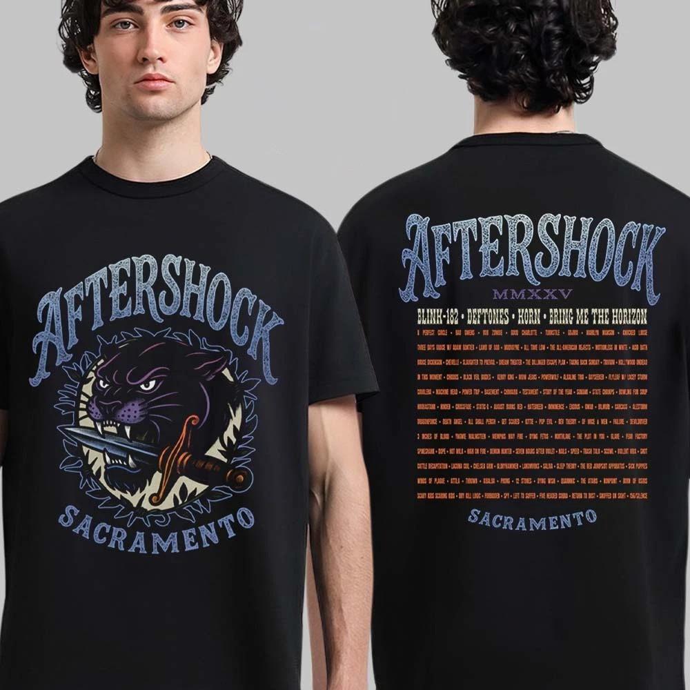 Фестиваль Aftershock 2025 Сакраменто Калифорния Острый Язык С Лайн-апом Футболка Унисекс Футболка