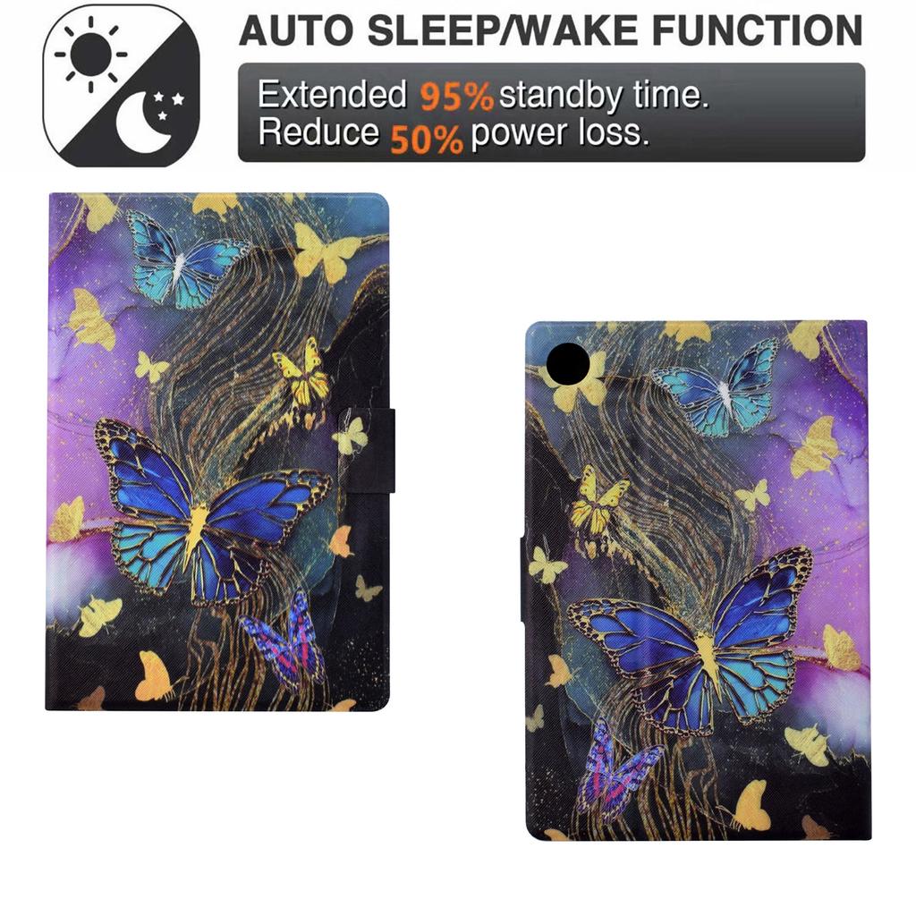 Для Samsung Galaxy Tab A9 Чехол PU Кожаный Узор Складная Подставка Защитная Обложка для Планшета