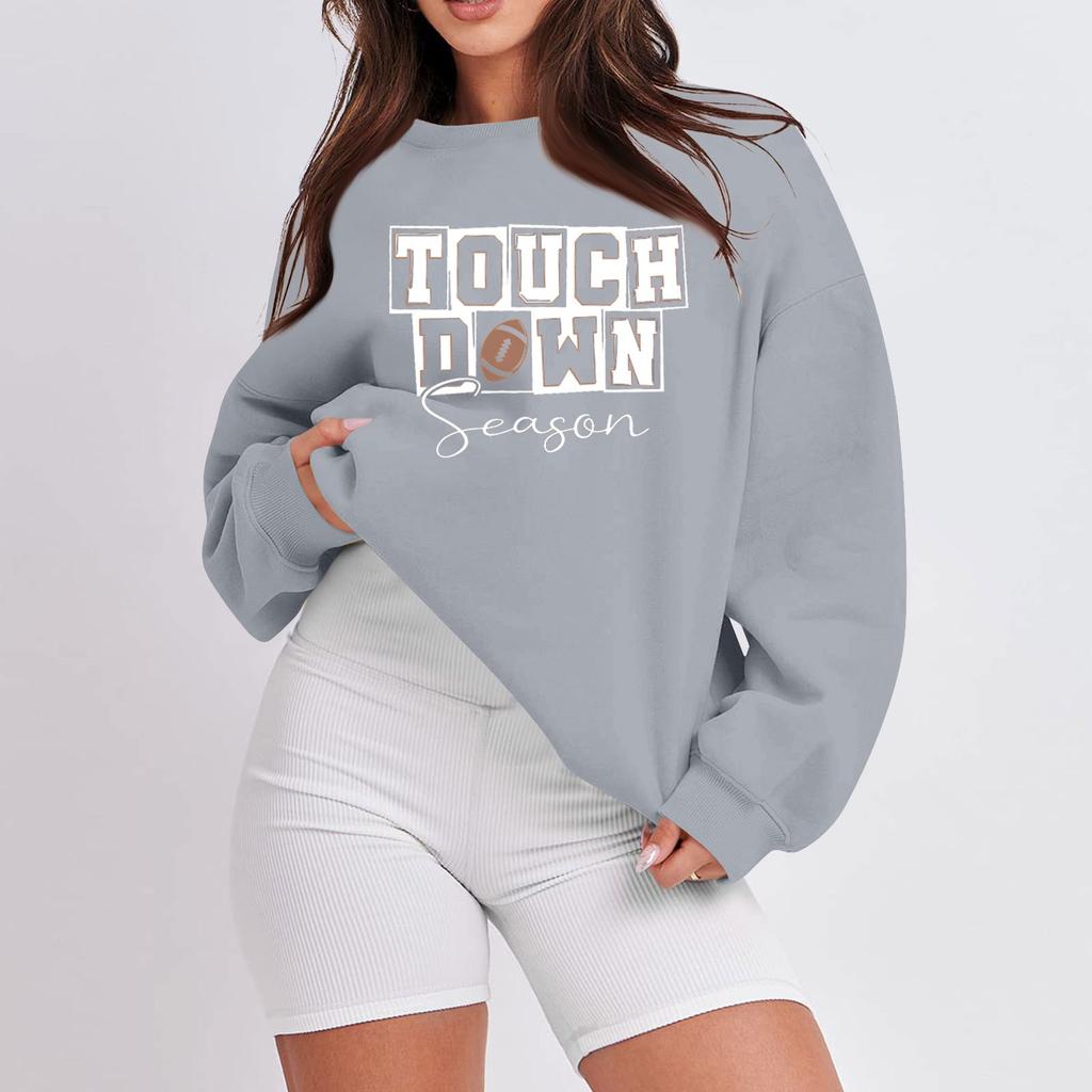 Женская повседневная мода с длинным рукавом и принтом, с круглым вырезом, свободная толстовка