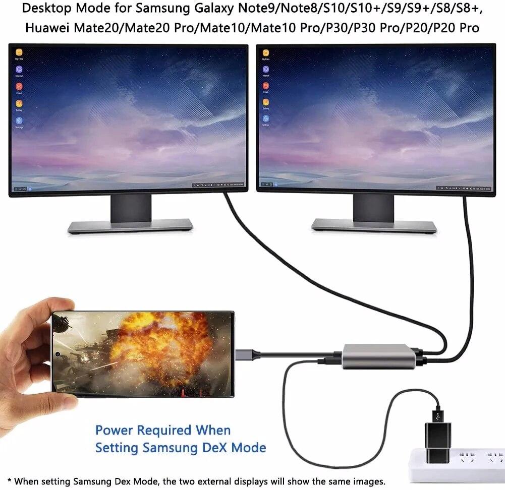 4k UHD-дисплей Usb C Thunderbolt3 Dual HDTV Extend 2 монитора Usb 3.0 Hub Type-C Dock Pd Быстрая зарядка для Macbook Pro Air