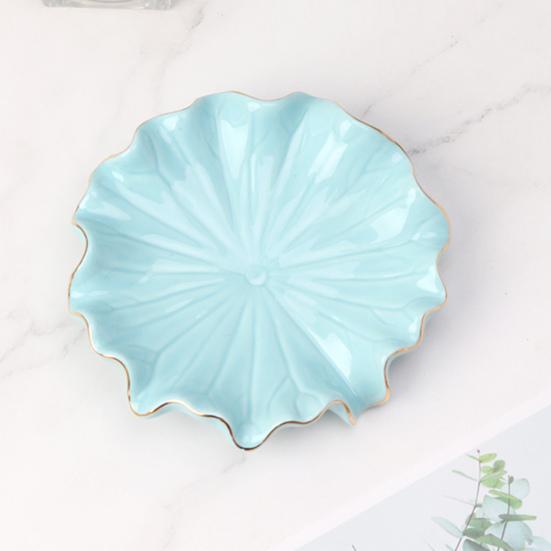 Мыльница Компактная, легко моющаяся Керамика в скандинавском стиле Мыльница в форме листа лотоса Полка для ежедневного использования