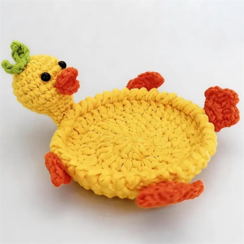 Hand Woven Knitted Cup Mat Funny Insulation Pad Finished Animal Drink Coaster  Gift