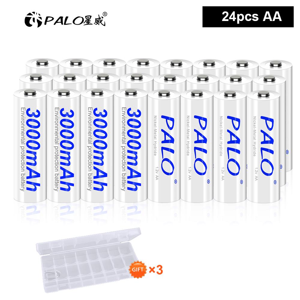 PALO 1,2 В AA аккумуляторная батарея 3000 мАч Ni-MH 100% оригинальная батарея большой емкости типа AA перезаряжаемая для игрушек для фотоаппаратов KTV