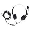RJ9 Telephone Headset Corded Binaural Phone Headphone with Noise Cancelling Mic for Call Center