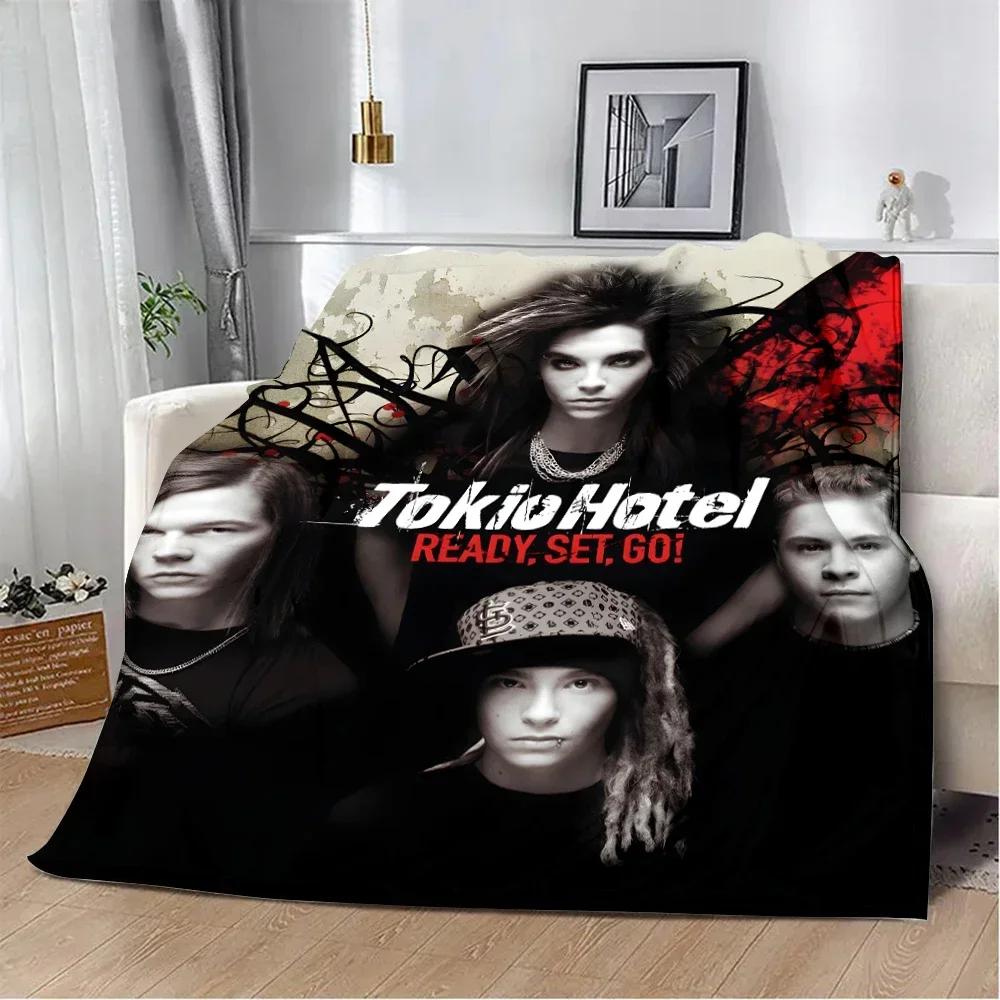 Tokio Hotel Рок-группа Билл Каулитц Печатное одеяло Пледы для пикника Теплое одеяло Мягкое и удобное одеяло Домашний Подарок для путешествий