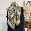 Floral Print Headscarf for Women Autumn Spring Warm Neck Scarves Soft Cotton Feel Hijab Foulard Bandana Decoration Shawl Wraps