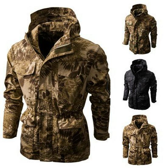 Европейский размер камуфляжная тактическая куртка с капюшоном для мужчин