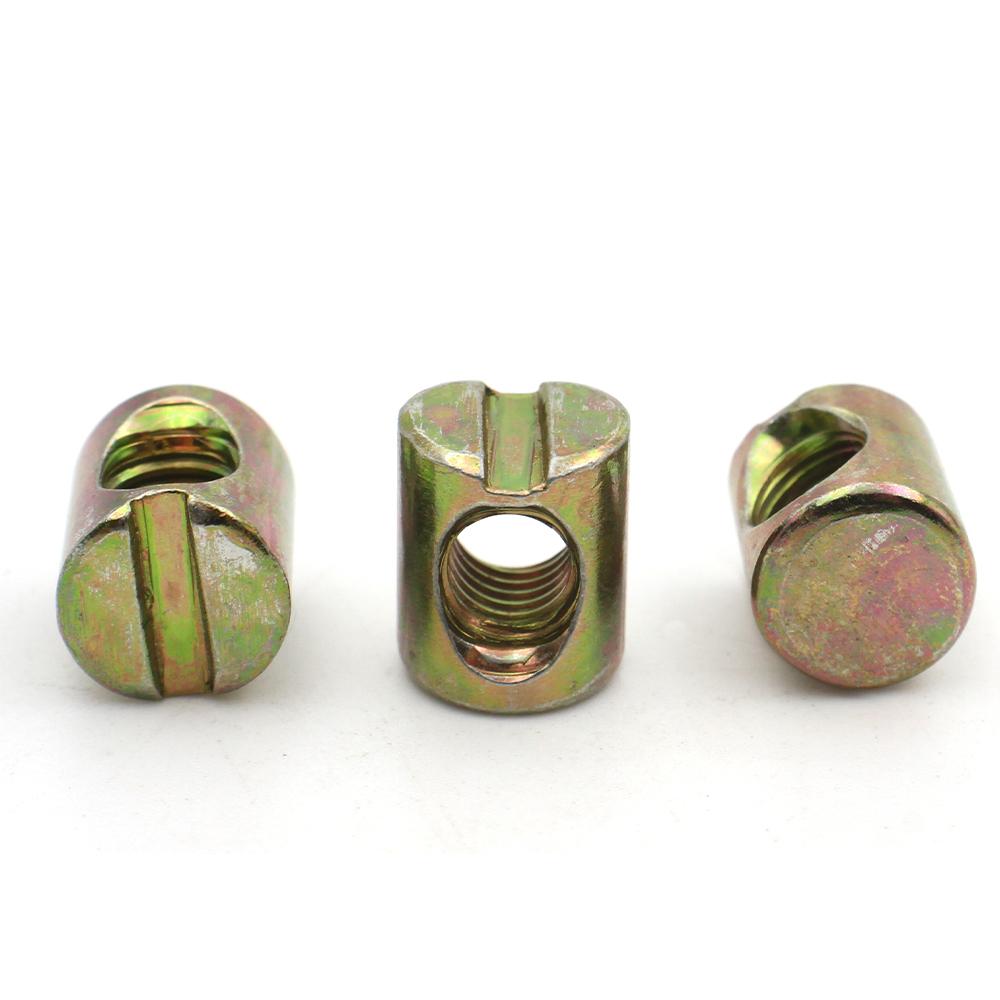 50/20/10pcs M6 M8 Barrel Bolts Hammer Embedded Nut Cross Dowel Slotted Fittings for Beds Crib Chairs Horizontal Hole Nut