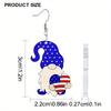 2D Flat Independence Day American Flag Gnome Acrylic Earrings Celebration Accessories Elegant Earrings Party Earrings
