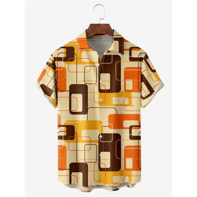 Men's summer short-sleeved Hawaiian shirt, fashionable and casual, perfect for beach vacations