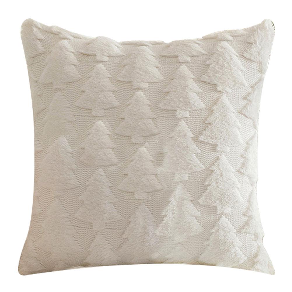 45x45cm Christmas Tree Pillow Cover Soft Snowflake Christmas Pillow Cover Christmas Plush Pillow Case for Winter Holiday Decor
