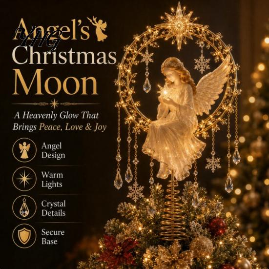 Christmas Tree Topper Lighted Memorial Topper, Angel Red Bird Reindeer Designs Treetop Ornament Spiral Crown with Warm Glow for Decor, Winter Holiday
