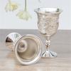 6cups /set European Vintage Metal Engraving Flower Goblet Wine Cup with Holder Display Rack Art Craft Decoration Home Ornaments