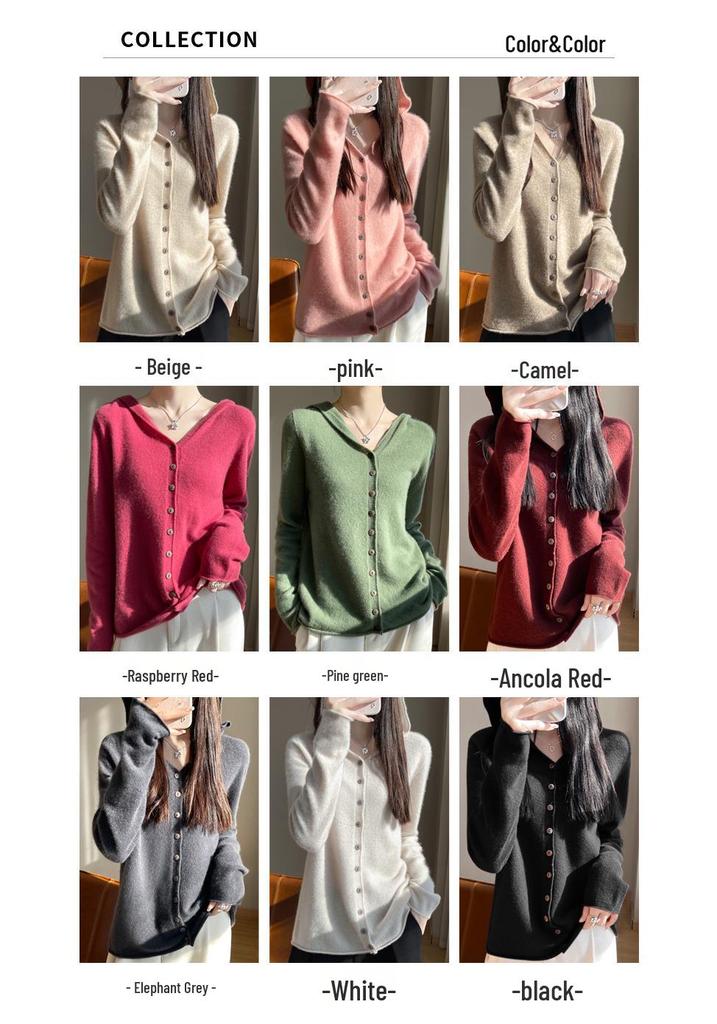 Women's Hooded Cardigan: Autumn/Winter, Knitted, Loose Fit, Versatile, Lazy Style