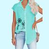Женская модная рубашка без рукавов весна/лето повседневный топ с принтом женская тонкая блузка на пуговицах