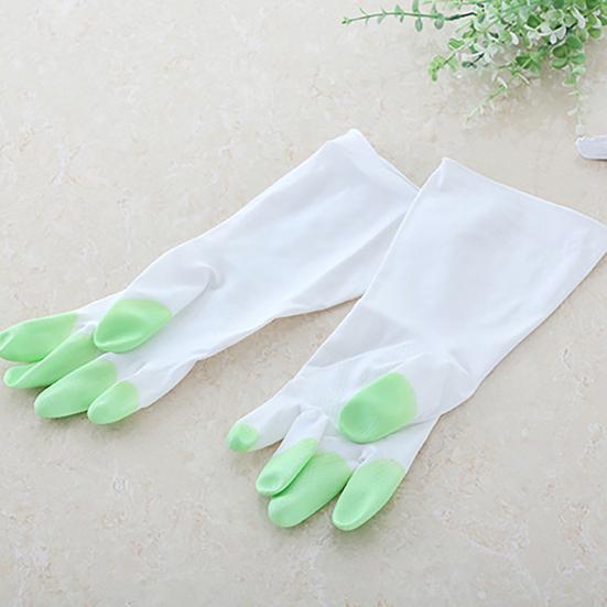 1 Pair Gloves Reusable Protective PVC Kitchen Cooking Cleaning Safety Gloves for Cleaning