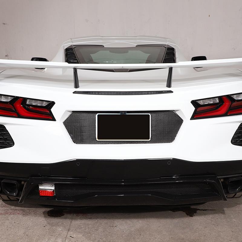 Мягкое углеродное волокно, задний номерной знак, панель, рамка, декоративная отделка, наклейка для Chevrolet Corvette C8 Stingray Z51 Z06