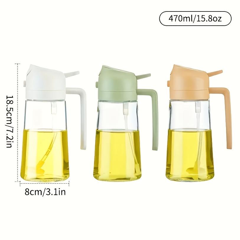 1pc Leak-Proof Olive Oil Spray Bottle - Dual-Use Plastic Dispenser with Fine Mist & Pour Spout, Ideal for Salads, BBQ & Cooking, Easy Hand-Wash