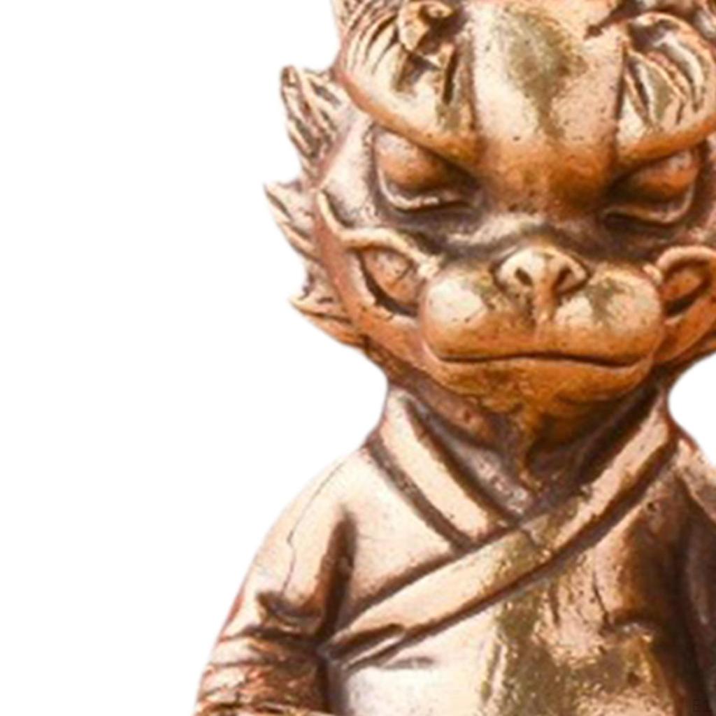 Chinese Feng Shui Dragon Brass Statue Desktop Ornament Vintage Retro Miniature Figurine for Office