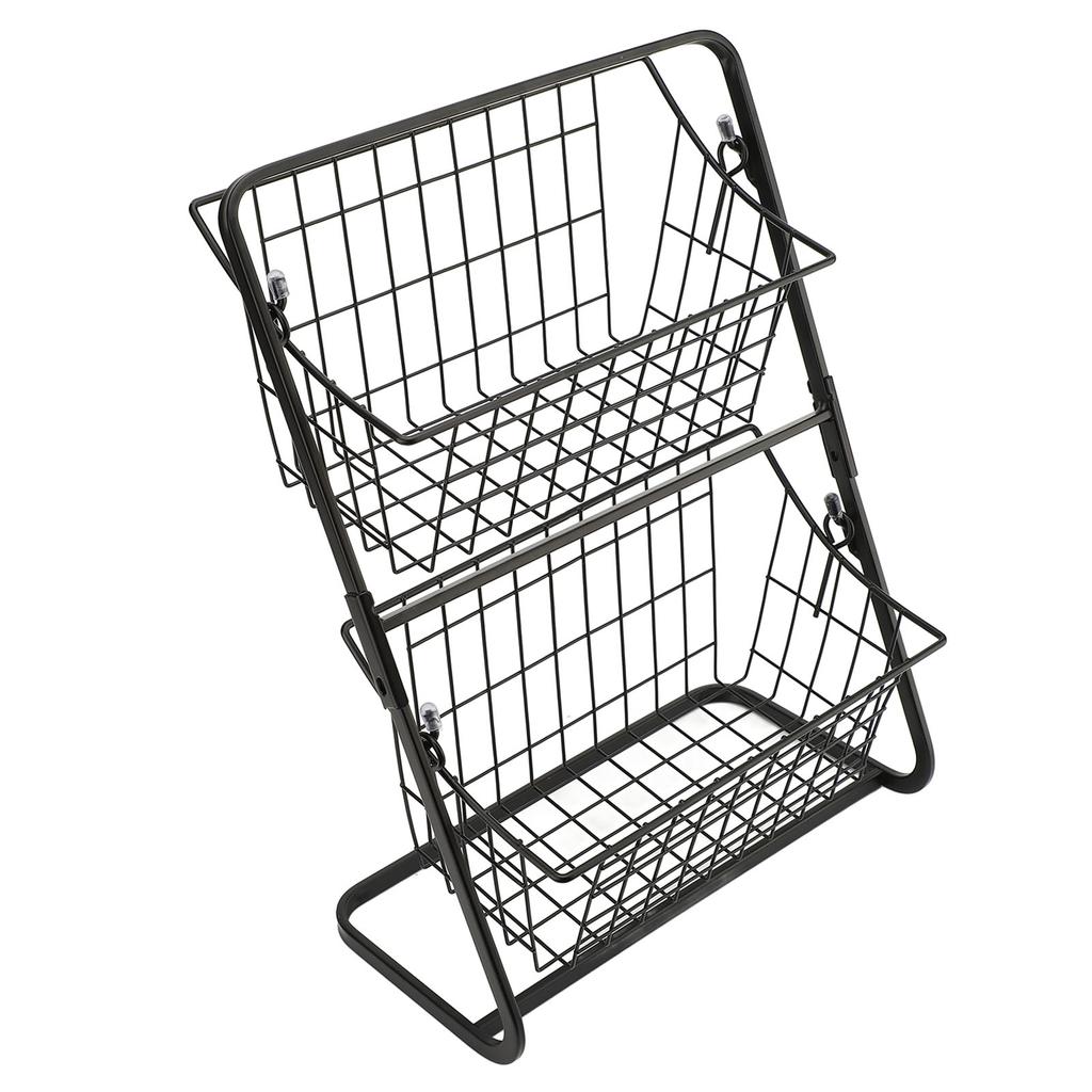 Кухонная корзина для хранения фруктов Многоцелевая сетчатая из углеродистой стали Полая конструкция 2-ярусная корзина-чаша для фруктов для кухонной столешницы