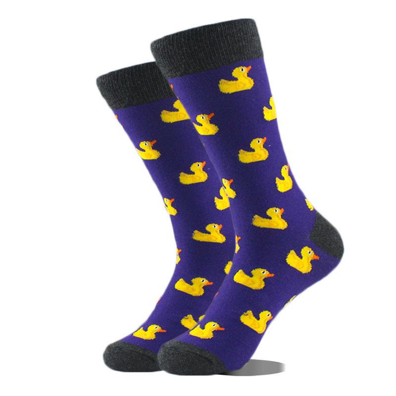 Happy Funny Socks Men Animal Lion Sloth Shark Crazy Design Sokken Unisex Novelty Violin Carrot Crew Skateboard Calcetines Hombre