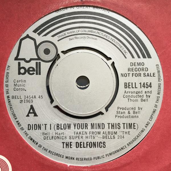 7-дюймовая пластинка DELFONICS - Разве я не (Взорви свой ум на этот раз) BELL1454PROMO Bell Records 1975 UK Соул/Фанк Б/У