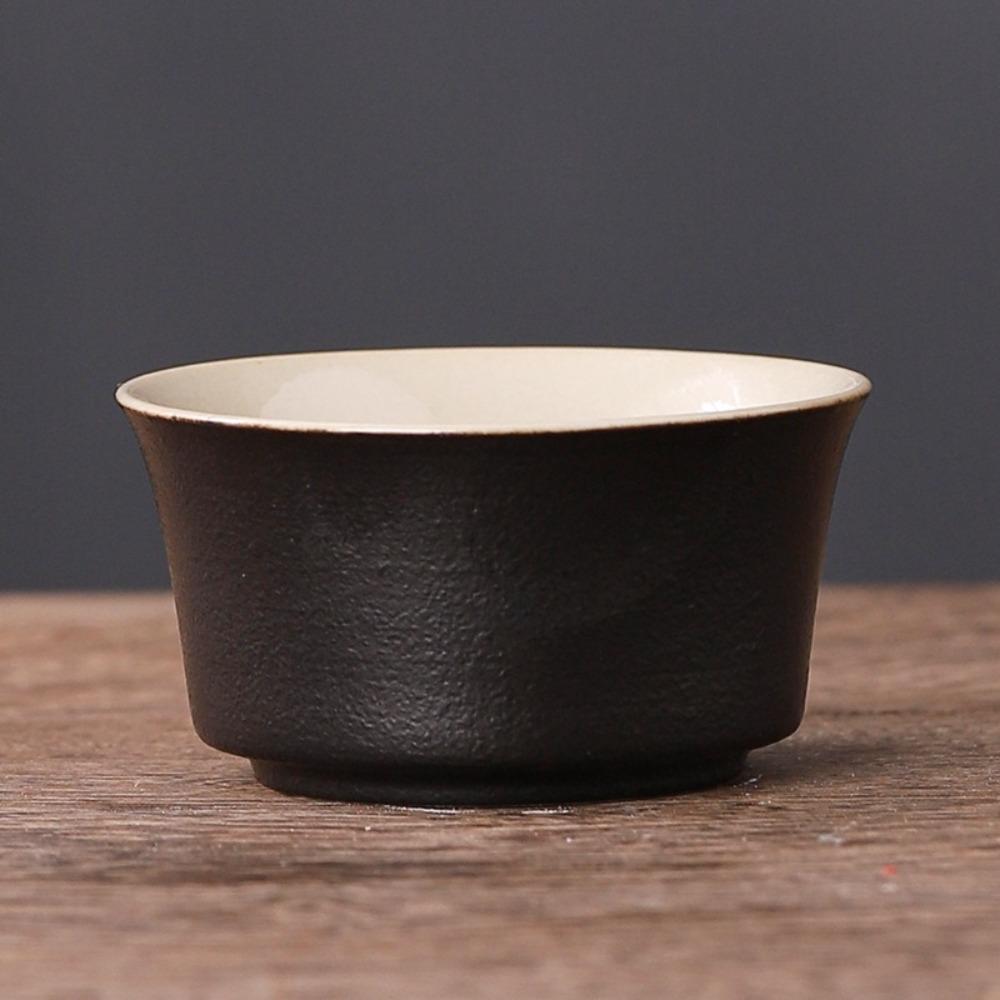 Набор из 6 чайных пар Ретро Чайная чашка Черная Термостойкая Чайная пиала Китайская ручная работа Одинарная чашка Офис