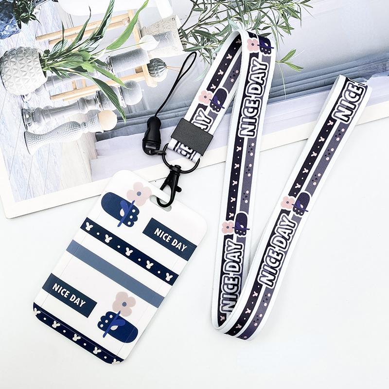 Kawaii Cartoon Slide Case ID Tag Working Permit Cover Sleeve Bear Rabbit Prints Working Permit Name Card Badge Holder