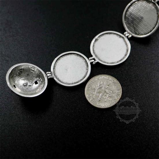 Unisex Expandable Multi Photos Ball Pendant Locket Chain Necklace Gift