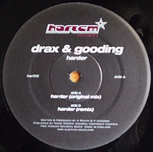 12-дюймовая пластинка DRAX & GOODING - Harder HAR012 Harlem Records 2004 UK Dance & Electronica Б/у