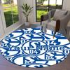 Sport Icon Custom Name Round Area Rug Carpet Rug For Living Room Bedroom Sofa Playroom Decor Nonslip Floor Mat