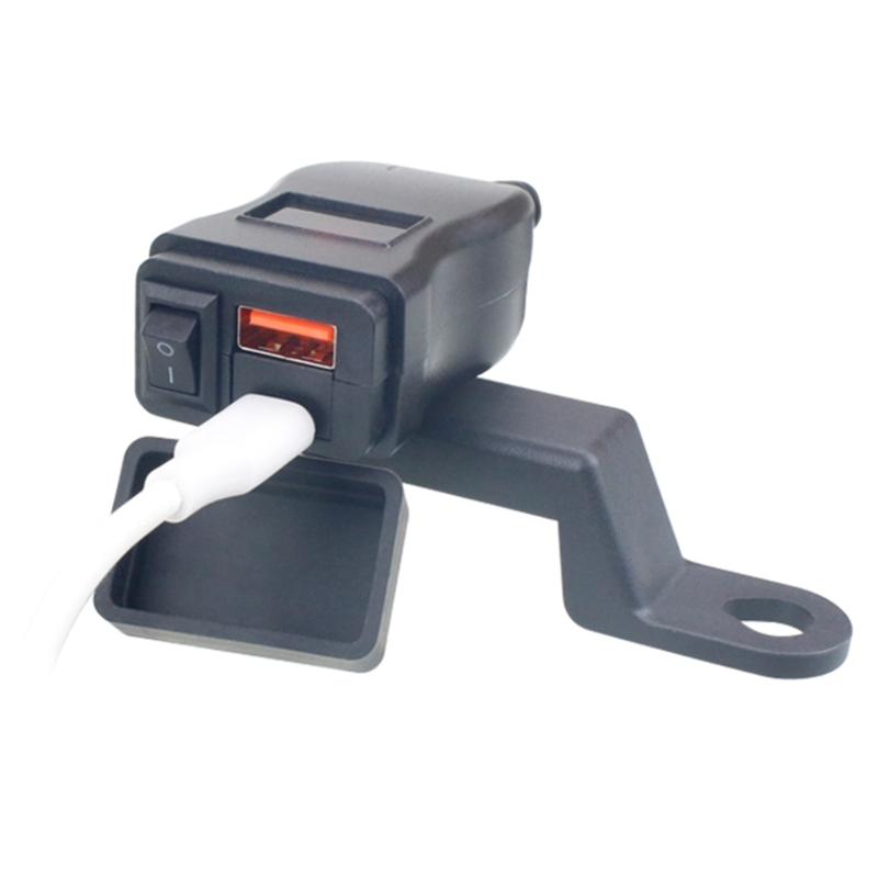 12В 24В Комплект USB-порта для мотоцикла Адаптер SAE на USB на мотоцикле Быстрые USB-зарядные устройства Водонепроницаемая розетка Type C