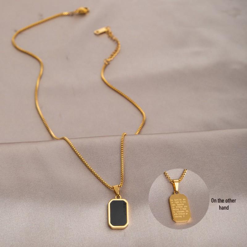 Женское ожерелье из титановой стали с золотым покрытием класса люкс - Не выцветающее, Универсальное, Модное колье-чокер на ключицу.