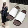 2025 лето новая мода сандалии на плоской подошве с одним ремешком женская обувь с открытым носком корейская версия ретро повседневная модная женская обувь