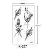 English Letter & Flower Butterfly Tattoo Stickers - Waterproof & Sketch Line Design