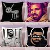 Pikpaka Rapper D-Drakes Cushion Cover Plush Fabric Soft Double-Sided Printed Sofa Warm Winter Home Gift Pillow Cover