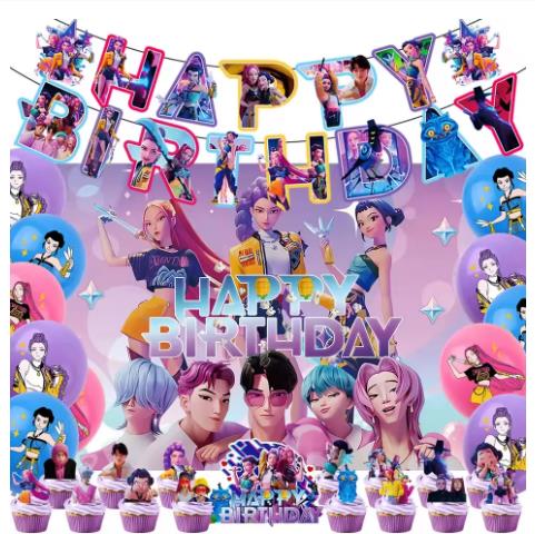 Лазерный K-POP Охотник на демонов Топпер для торта Декорация Аниме Периферия для Девочек День Рождения Украшение Торта
