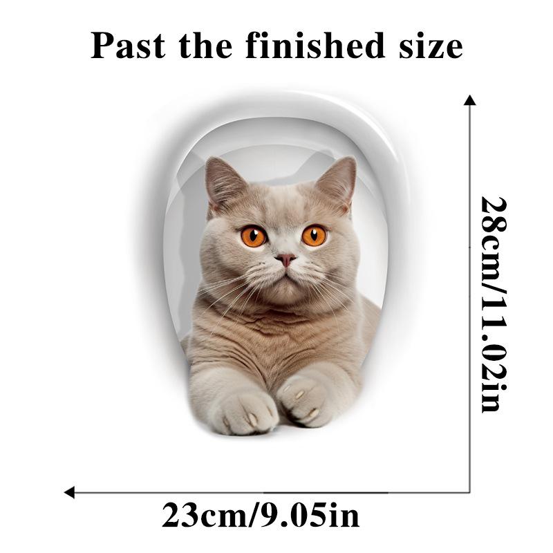 3D мультяшные яркие наклейки для туалета с котом, наклейки с милыми животными, собаками, белками для туалета, украшения ванной комнаты, водонепроницаемые наклейки
