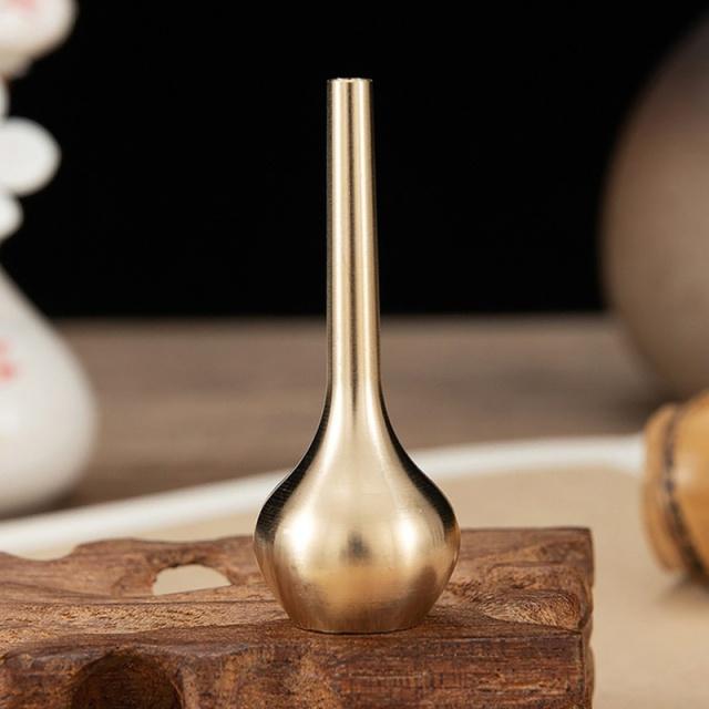 Мини-ваза из чистой меди, золото, домашний декор, украшение для гостиной, антикварная ваза, высокая ваза, уникальная ваза для цветов, скандинавская ваза