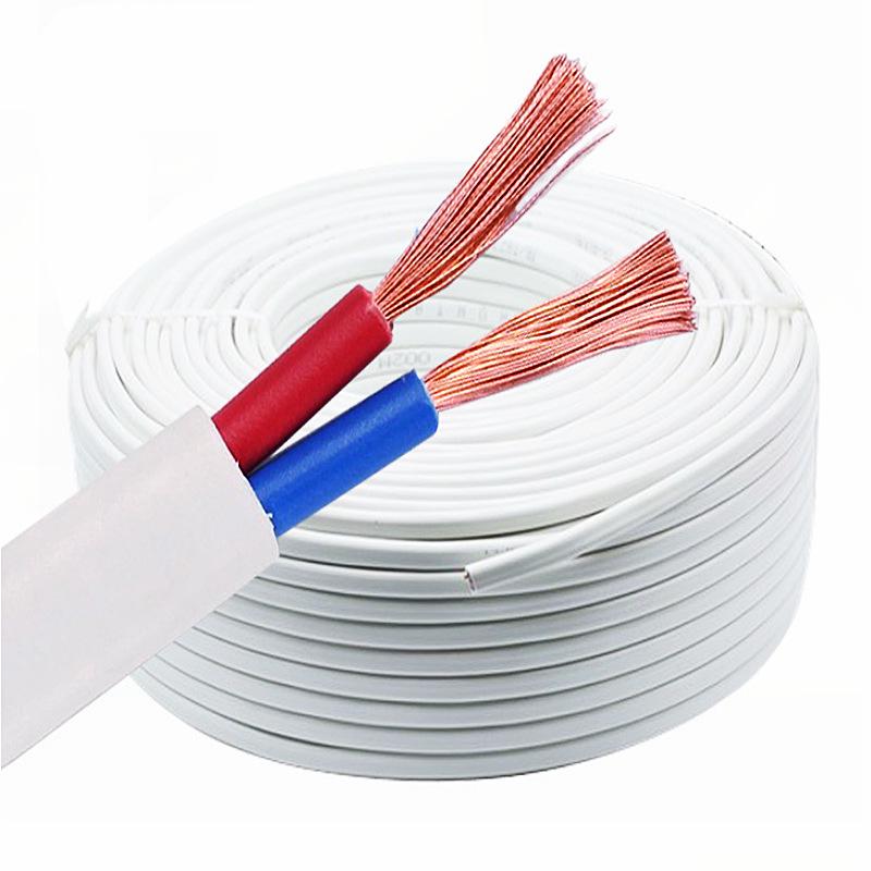 Zhujiang Flame-Retardant Copper Core Cable, White Sheath, ZC-RVVB 2x1, Options: 1.5, 2.5, 4, 6 sq mm (National Standard).
