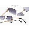 Retro Women Y2k Rimless Polygon Sunglasses Fashion Shades Square Cutting Lens Ladies Octagon Frameless Eyeglasses