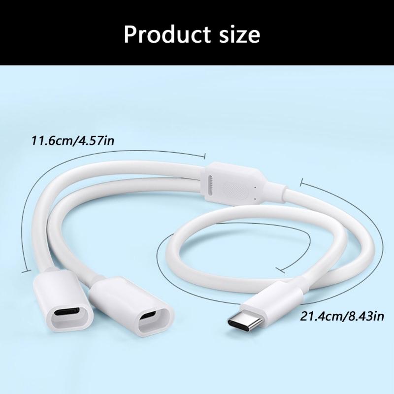 Type C Splitter Charging Cable For Solar Security Camera Power Cord 5V/0.5A/1A/2A Power Supply 480Mbps Data Transfer