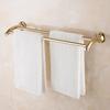 Золотистая отделка Нержавеющая сталь Аксессуар для ванной Двойная перекладина для полотенец Полка для полотенец Держатель для полотенец