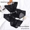 Yikeli Black Lace Low-Waist Hip-Lifting Bow Triangle Panties