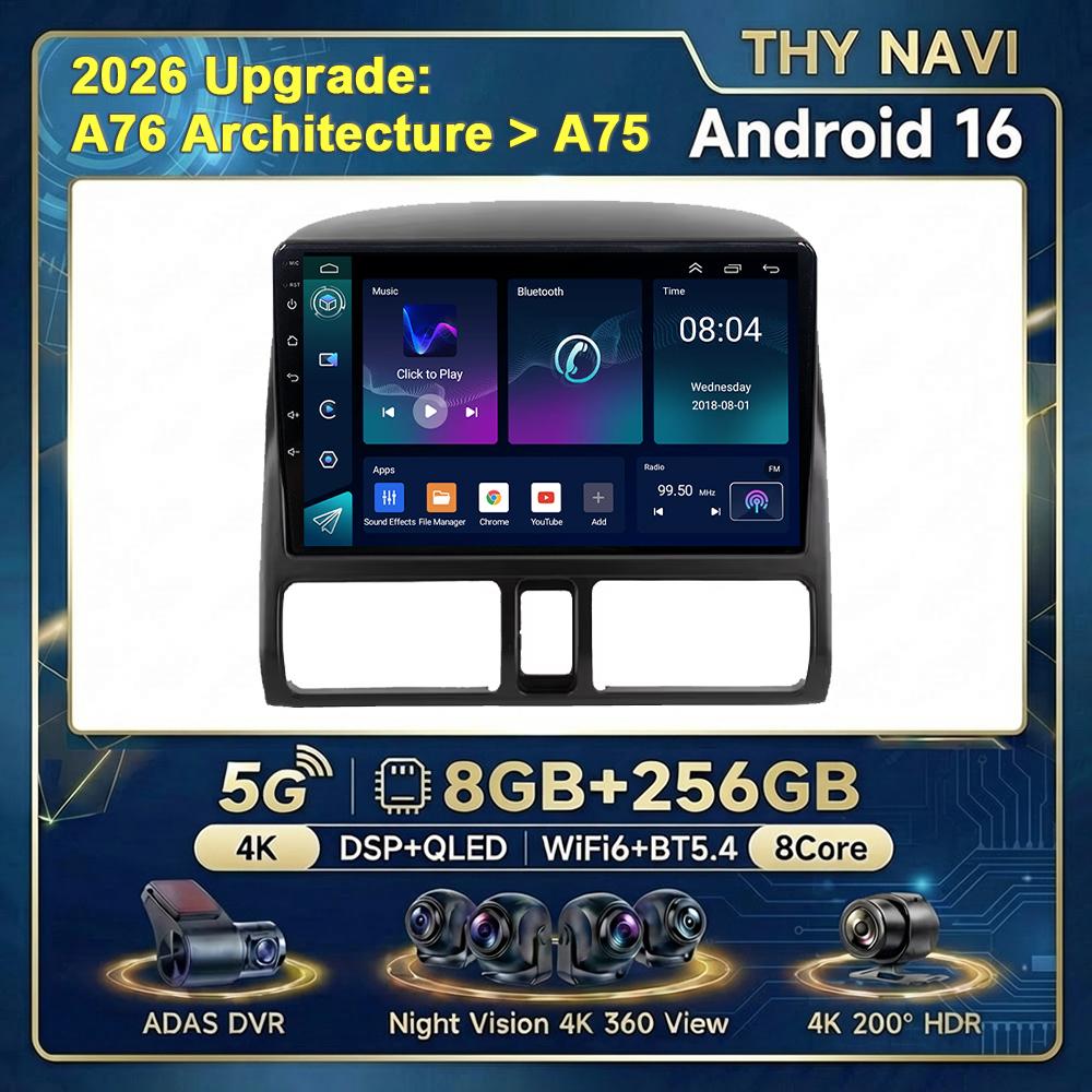 CPU A76 ASR8662 Android 16 For Honda CRV CR-V 2001-2006 Car Radio Multimedia Video Player Stereo Navigation High-performance BT