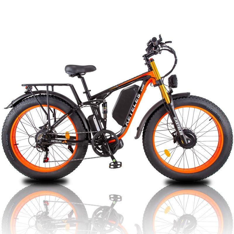 KETELES K800Pro Dual 1000W 2000W All Terrain 26x4.0 Fat Tire Hydraulic Disc Brake Electric Bike